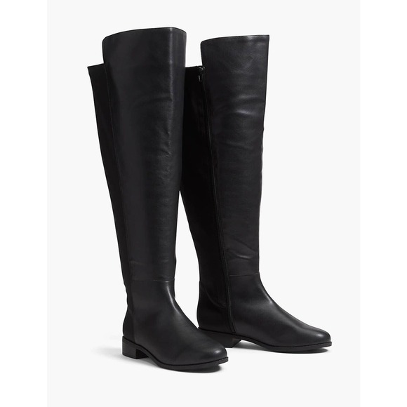 Lane Bryant Shoes - Lane Bryant Smooth 50/50 Silver Rand Boots Black Tall Riding Boot 11W 11 Wide